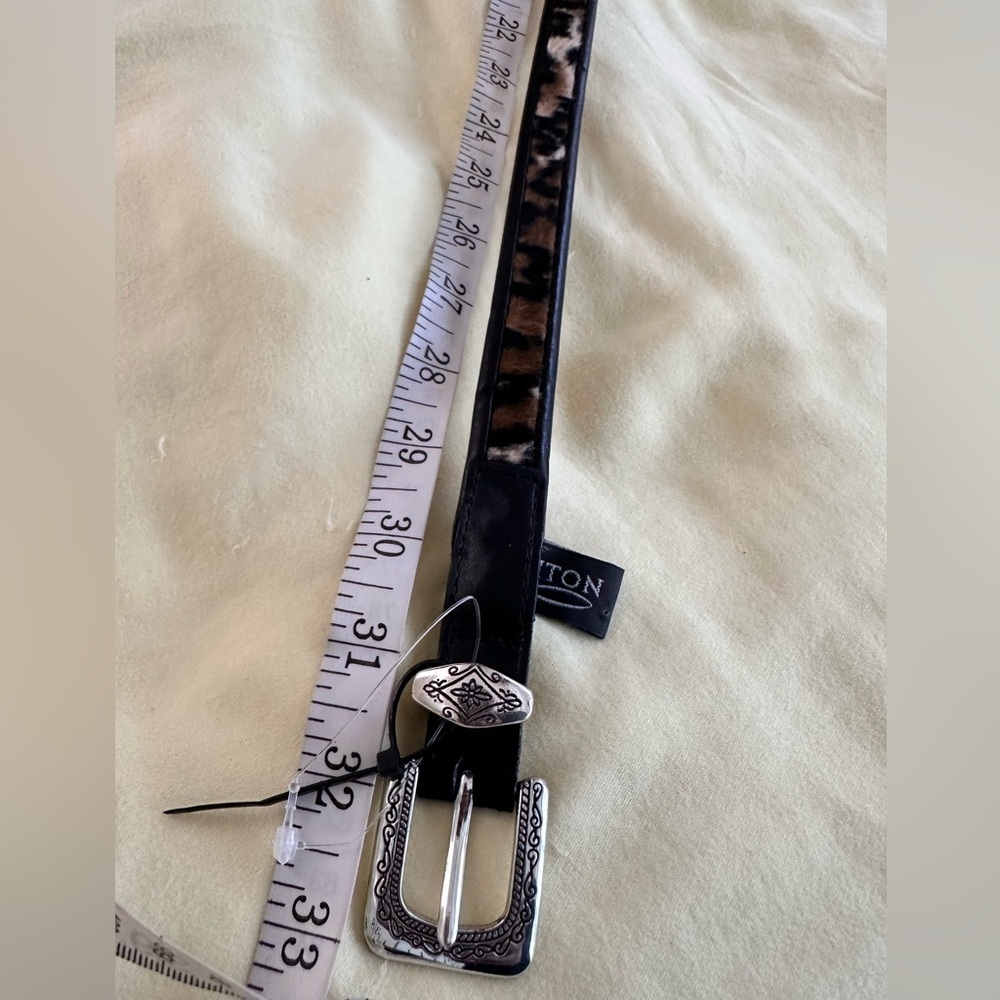 Brighton Black and Brown Belt with Silver Buckle